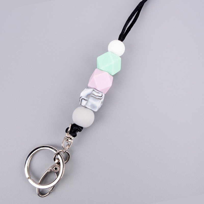 Llavero con cuentas de silicona de 100 piezas al por mayor